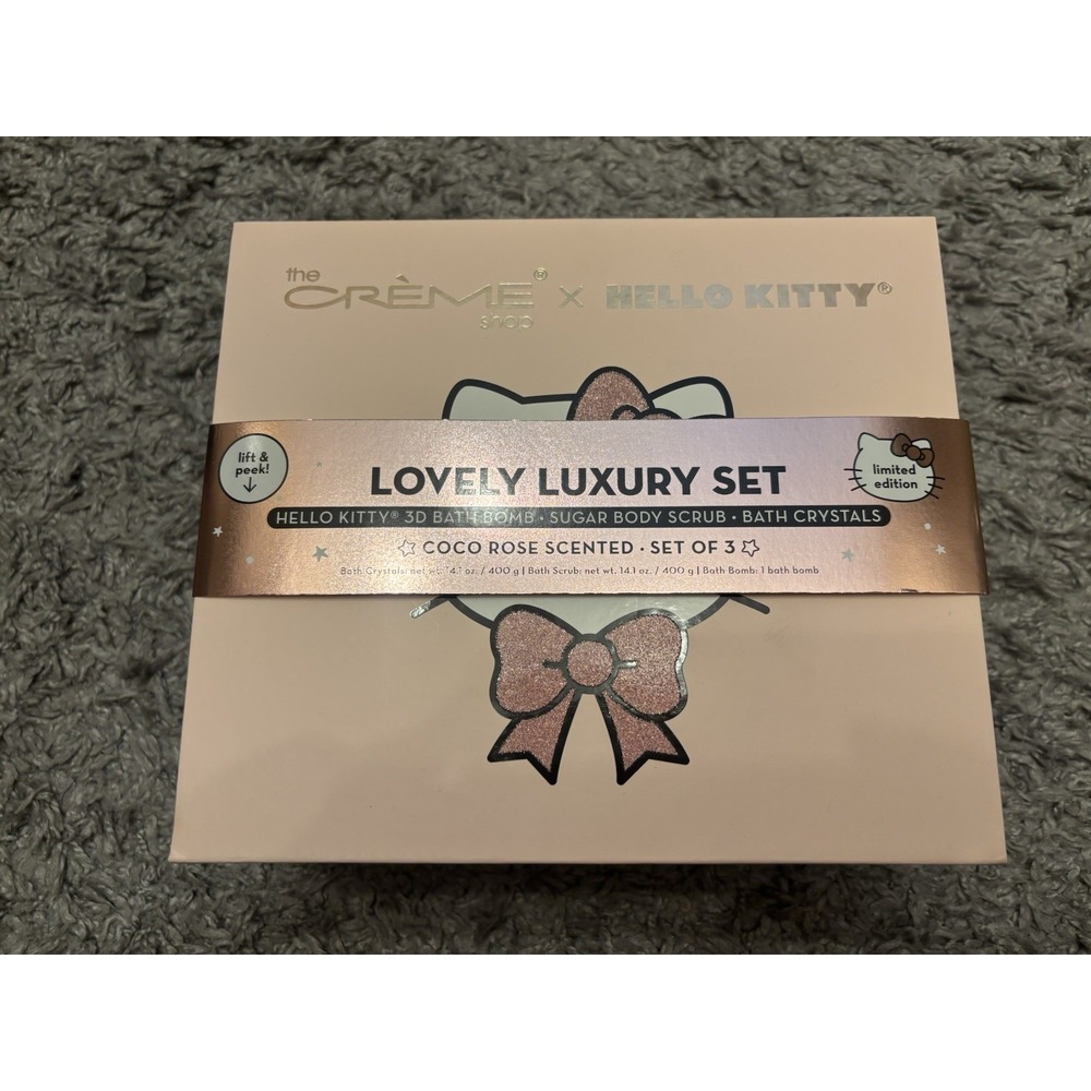 NEW The Creme Shop Lmtd Edition Hello Kitty 3Pc Lovely LuxurySet COCO ROSE SCENT
